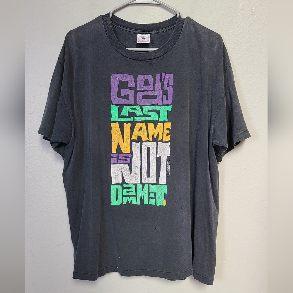 "God's last name is not dammit" Vintage Jesus Tee Size XL
